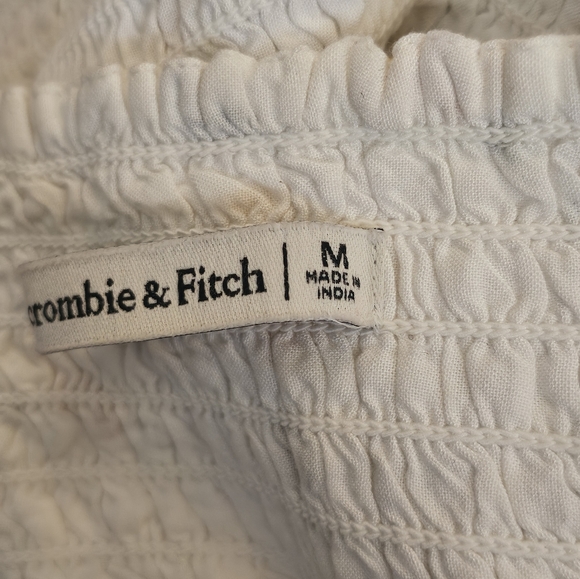 Abercrombie & Fitch Smocked Flutter Sleeve Lemon Top | Size - Picture 5 of 5